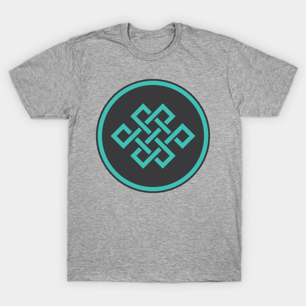 Tibetan Knot in Aqua T-Shirt by SteveGrime